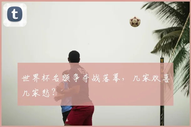 世界杯名额争夺战落幕,几家欢喜几家愁?