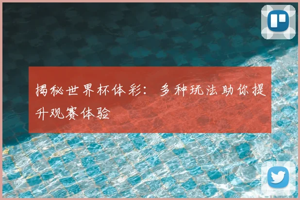 揭秘世界杯体彩：多种玩法助你提升观赛体验